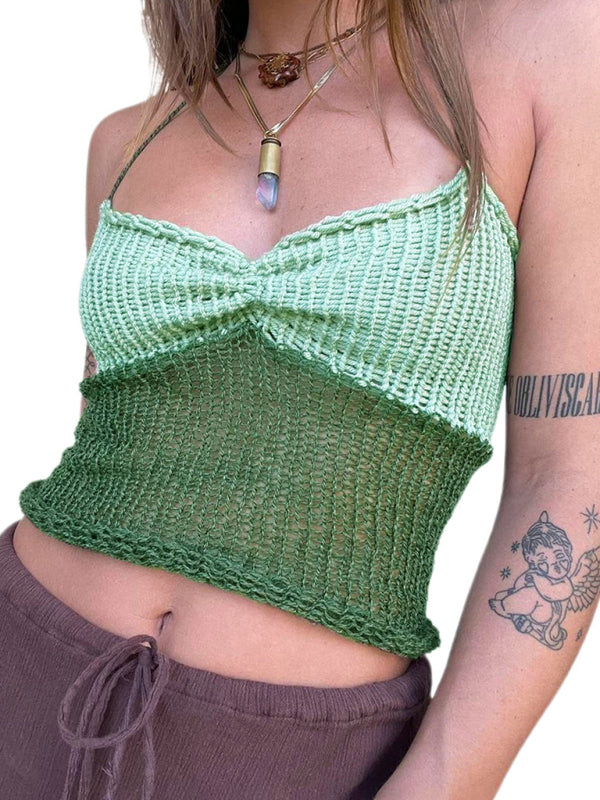 Avalon New Woolen Wool Vest Suspender Patchwork Beach Vest