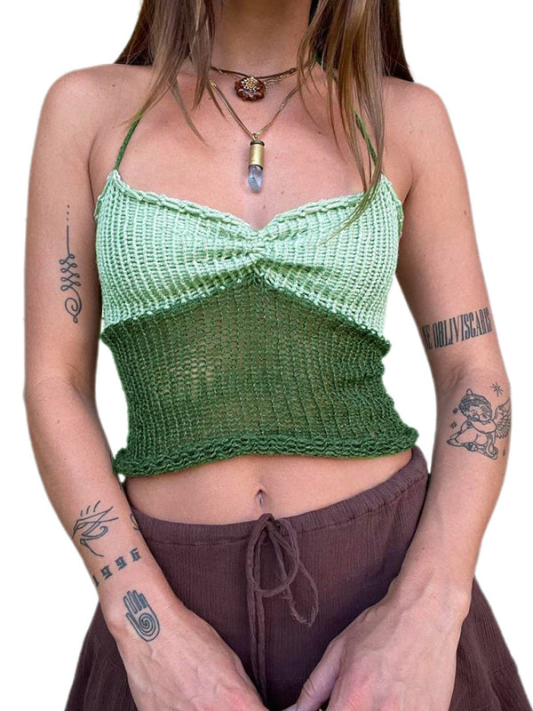 Avalon New Woolen Wool Vest Suspender Patchwork Beach Vest