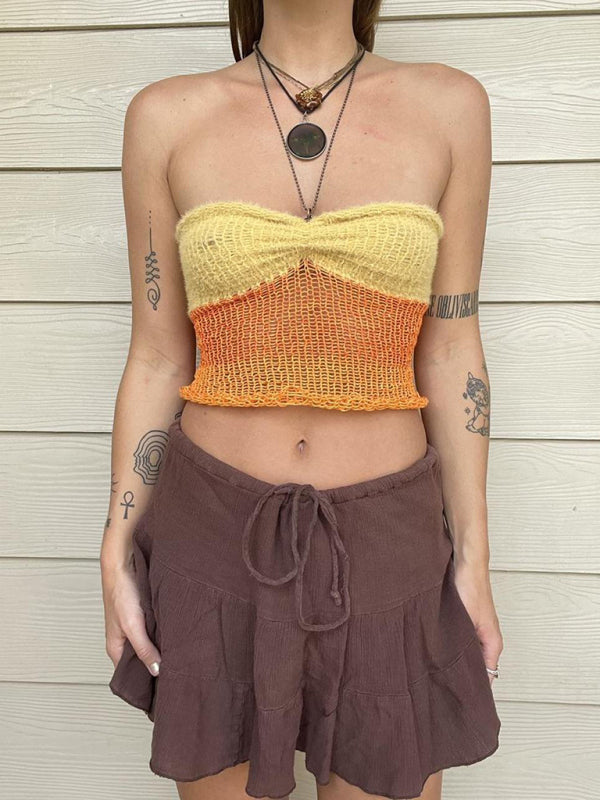 Avalon New Woolen Wool Vest Suspender Patchwork Beach Vest
