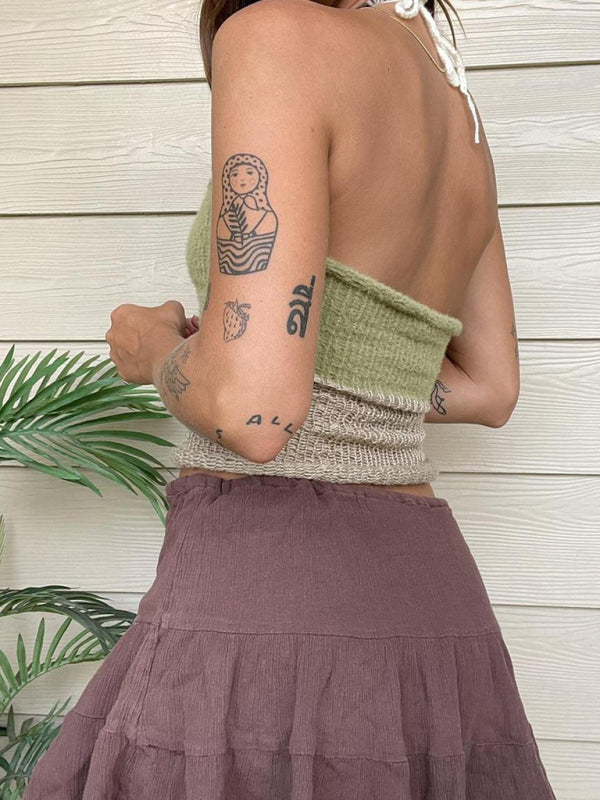 Avalon New Woolen Wool Vest Suspender Patchwork Beach Vest