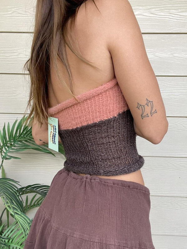 Avalon New Woolen Wool Vest Suspender Patchwork Beach Vest
