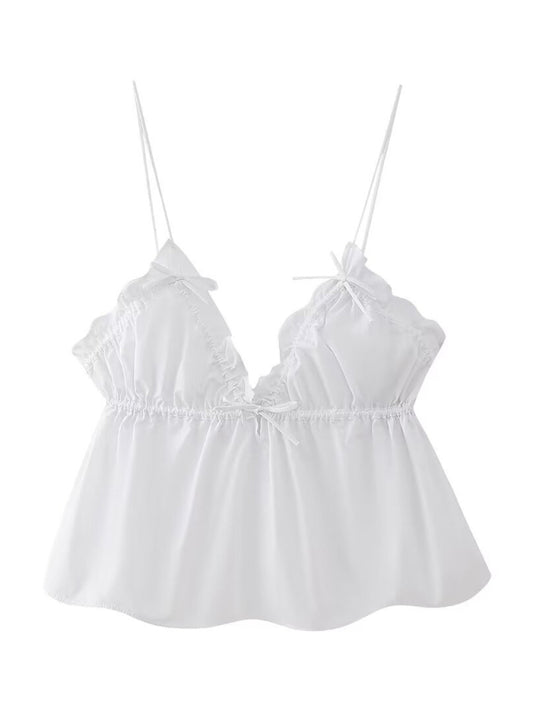 Ciel Women's Street Fashion Bow Camisole Top