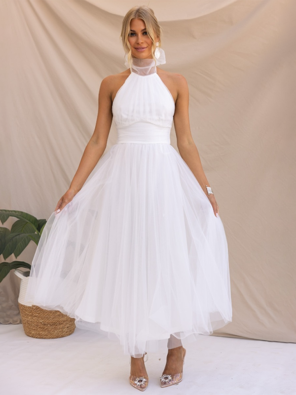 Georgia New Style Halter Neck Mesh Turtleneck Dress