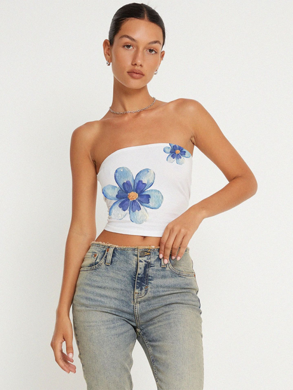 Catalina Fashion New Women's Y2K Printed Tube Top Vest