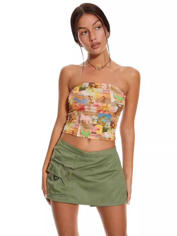Catalina Fashion New Women's Y2K Printed Tube Top Vest