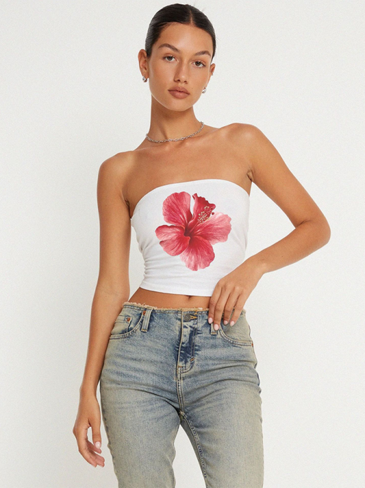 Catalina Fashion New Women's Y2K Printed Tube Top Vest