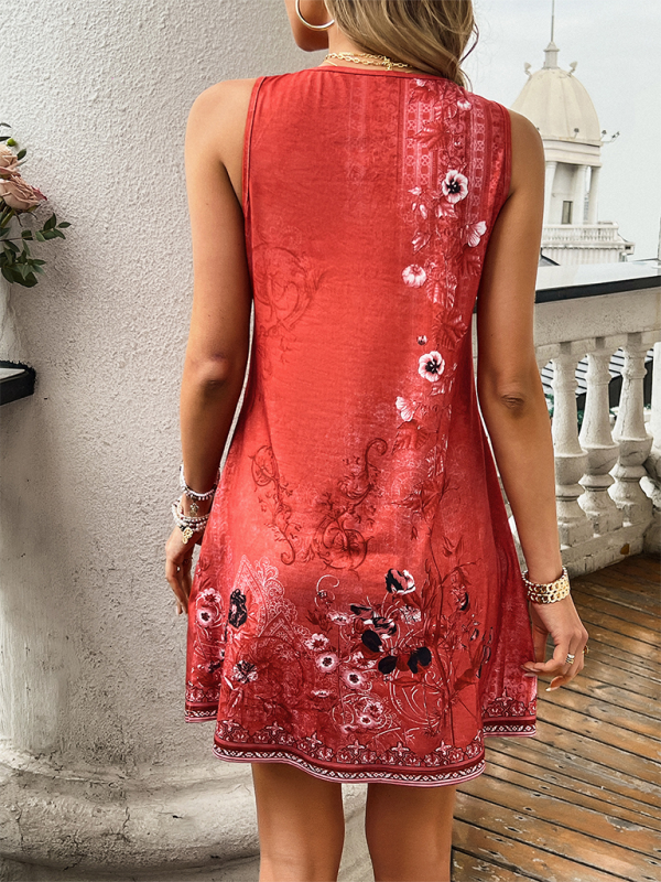 Keyla Spring and Summer Casual Holiday Sleeveless Printed Dress