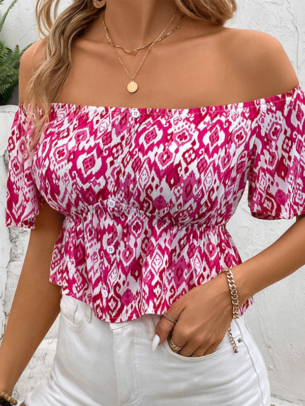 Kaisley Women's One Shoulder Short Sleeve Shirt