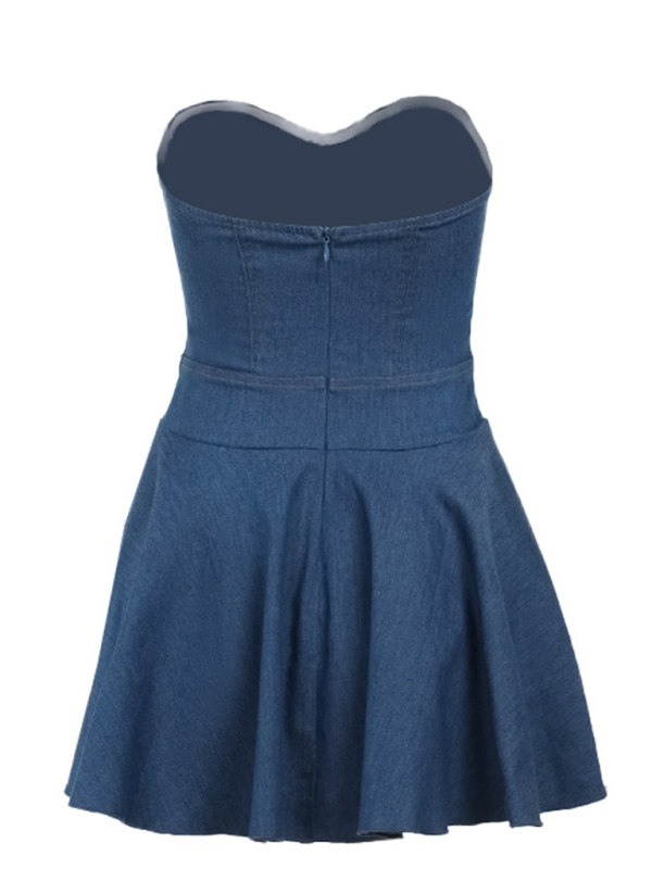 Brianna Ladies New Sexy Solid Color Tube Top Dress