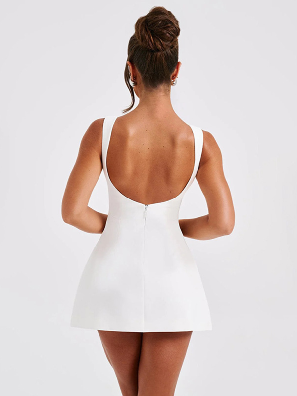 Adalynn New Sexy Slim Backless Tank Top Basic Dress