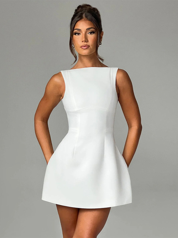 Adalynn New Sexy Slim Backless Tank Top Basic Dress