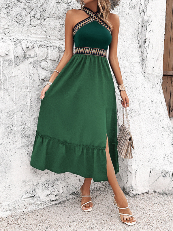 Kayla New Woman Fashion Elegant Halter Neck High Waist Casual Dress