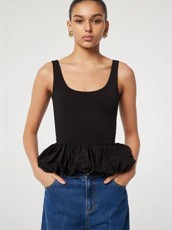 Leocadia Stitching Fashion Casual T-Shirt Vest