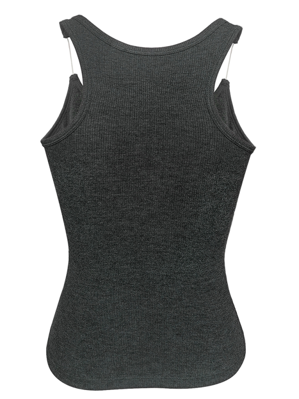 Sloane Women's Camisole With Padded Ribbed Knit Top