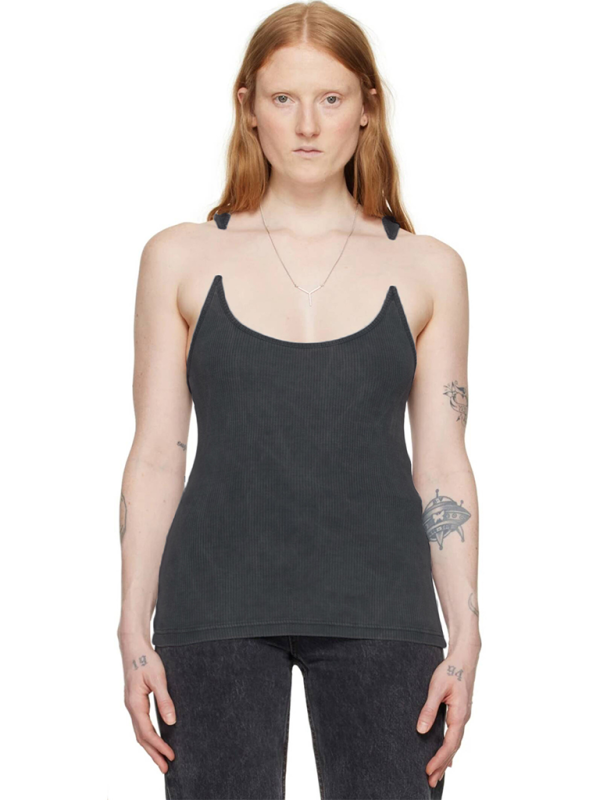 Sloane Women's Camisole With Padded Ribbed Knit Top