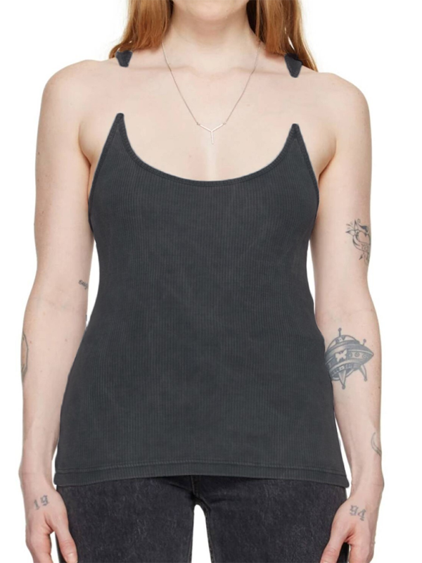 Sloane Women's Camisole With Padded Ribbed Knit Top