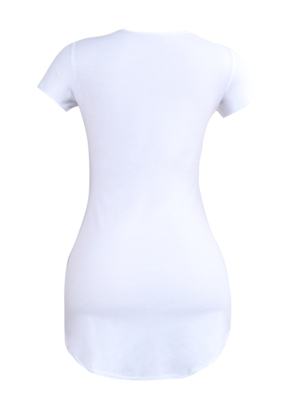 Donna Fashion Round Neck Slim Fit American Flag Short Sleeve Top