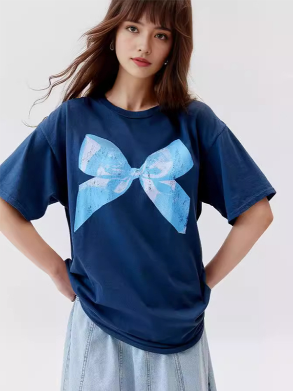Kayla Butterfly T-shirt For Women, Simple Style, Round Neck And Short Sleeves