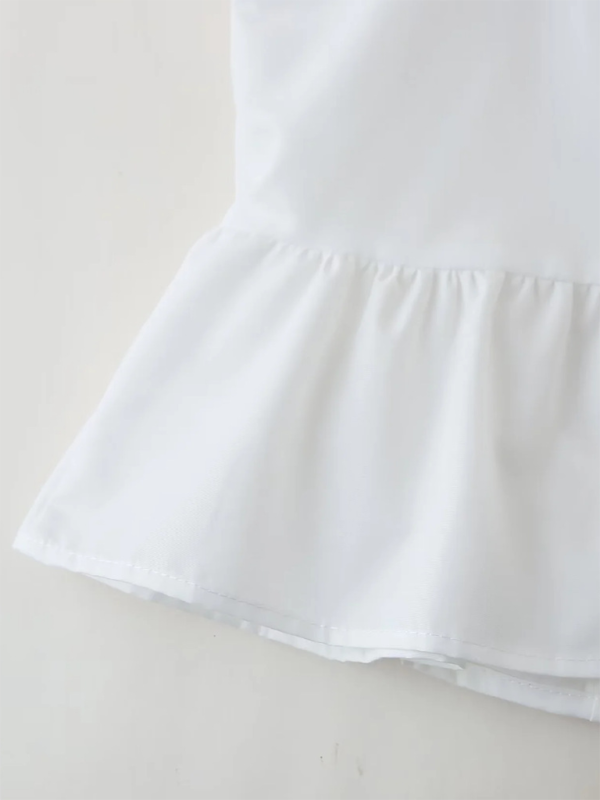 Elina New White Bow Slim Fit Camisole Top