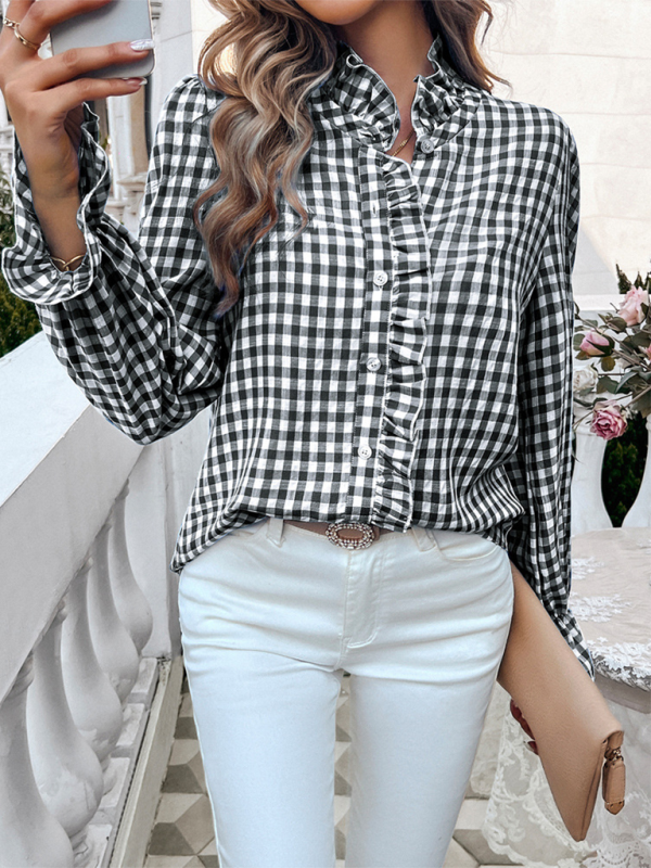 Alina Women's French Contrast Button Check Shirt