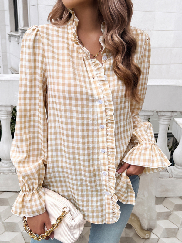 Alina Women's French Contrast Button Check Shirt