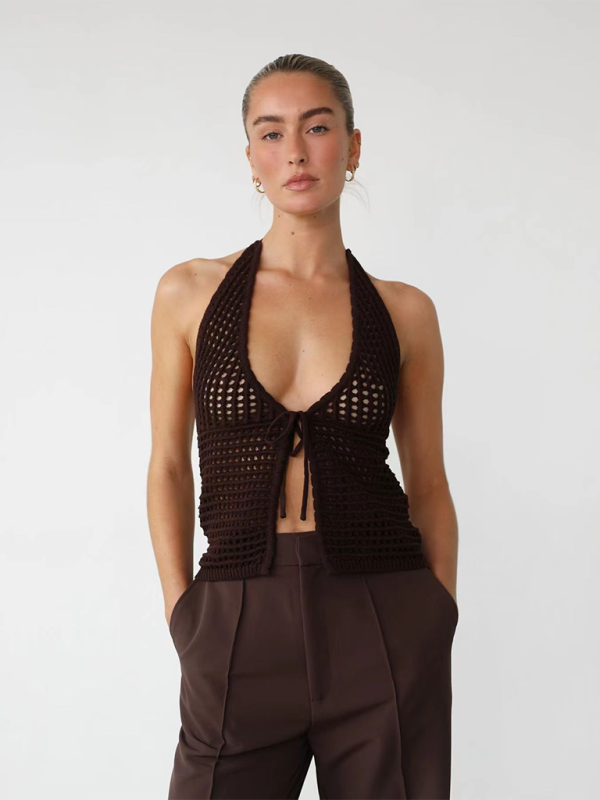 Galilea Fashionable, Sexy And Comfortable Hole-Punch Cardigan With Open Back