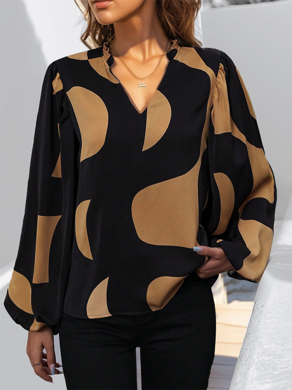 Chrysanthemum New Geometric Print Long Sleeve Shirt