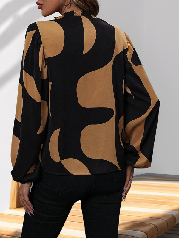 Chrysanthemum New Geometric Print Long Sleeve Shirt