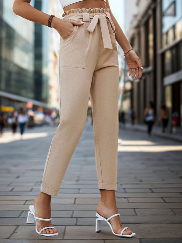 Sylvie New Elastic Waist Trousers Simple Pants Trousers