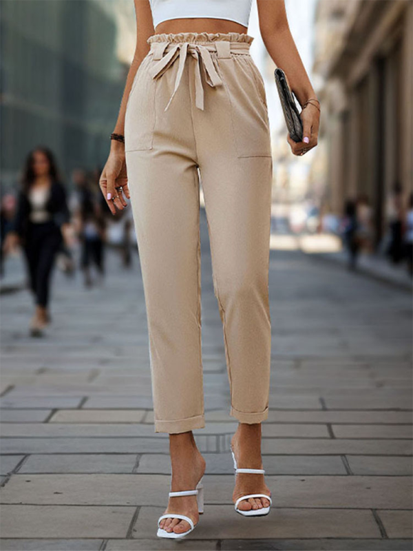 Sylvie New Elastic Waist Trousers Simple Pants Trousers