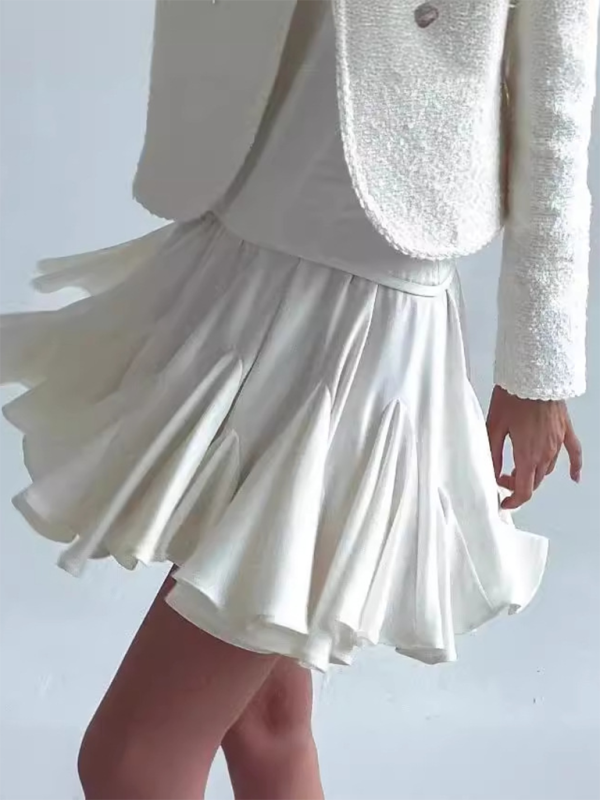 Emmy New Fashion High Waist Pleated Short Skirt