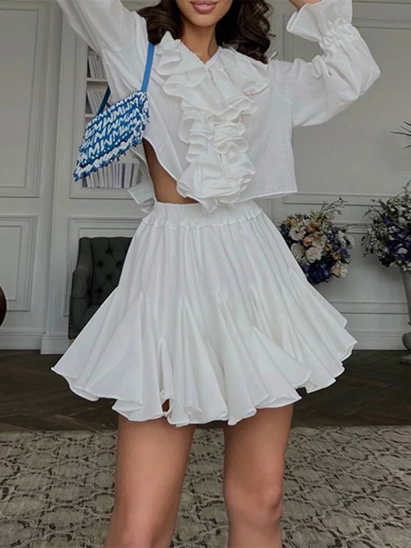 Emmy New Fashion High Waist Pleated Short Skirt