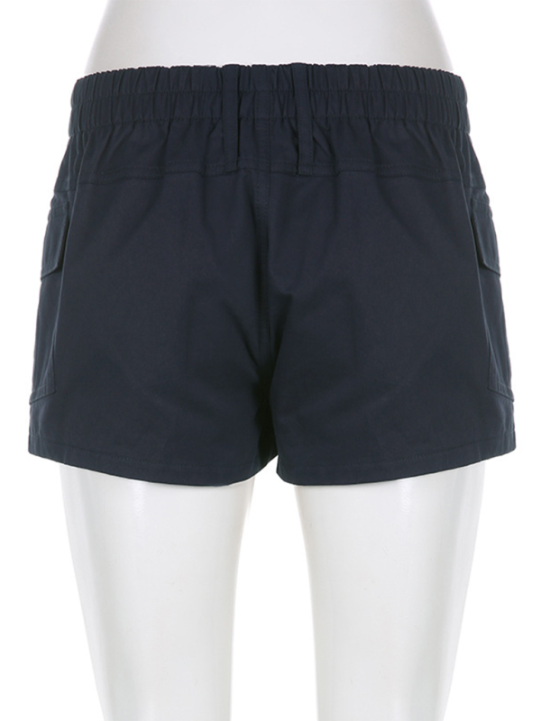 Raya New Hot Girl Street Retro Distressed Low Waist Asymmetric Pocket Workwear Casual Shorts