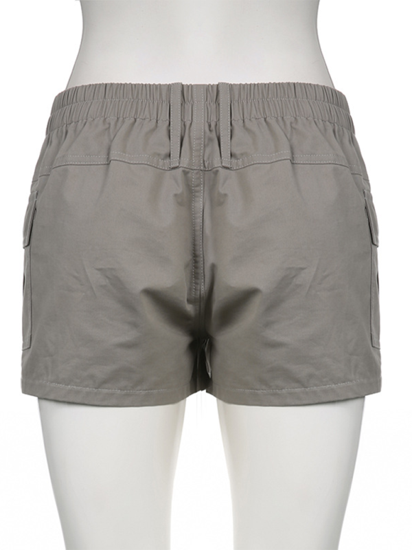Raya New Hot Girl Street Retro Distressed Low Waist Asymmetric Pocket Workwear Casual Shorts
