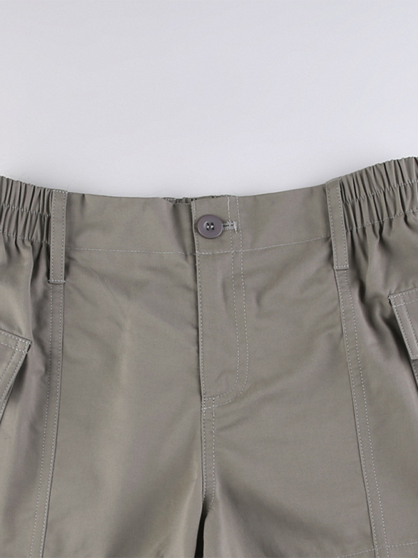 Raya New Hot Girl Street Retro Distressed Low Waist Asymmetric Pocket Workwear Casual Shorts