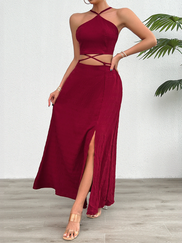 Briar Strapless Solid Color Top and Skirt Set