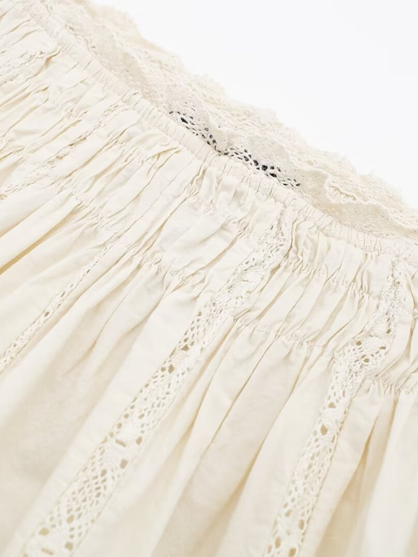 Kylie Ladies New Embroidered Beige Shorts
