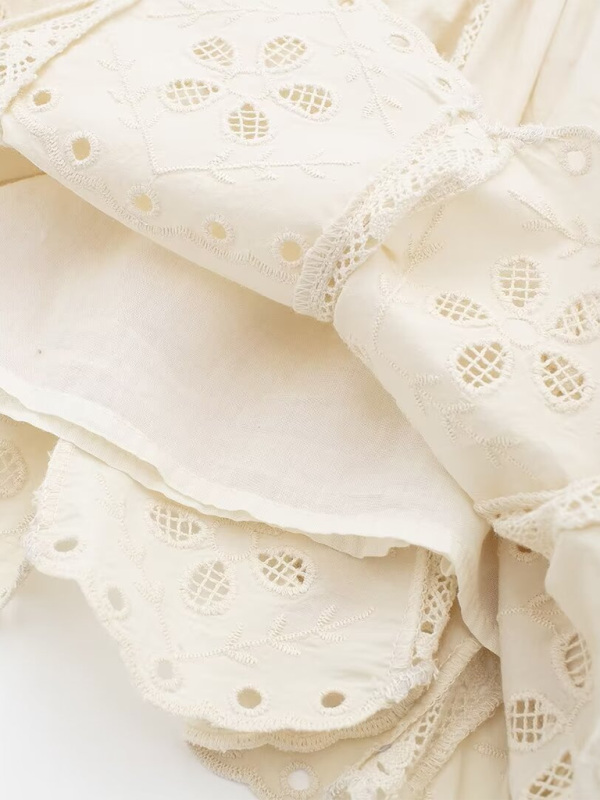 Kylie Ladies New Embroidered Beige Shorts
