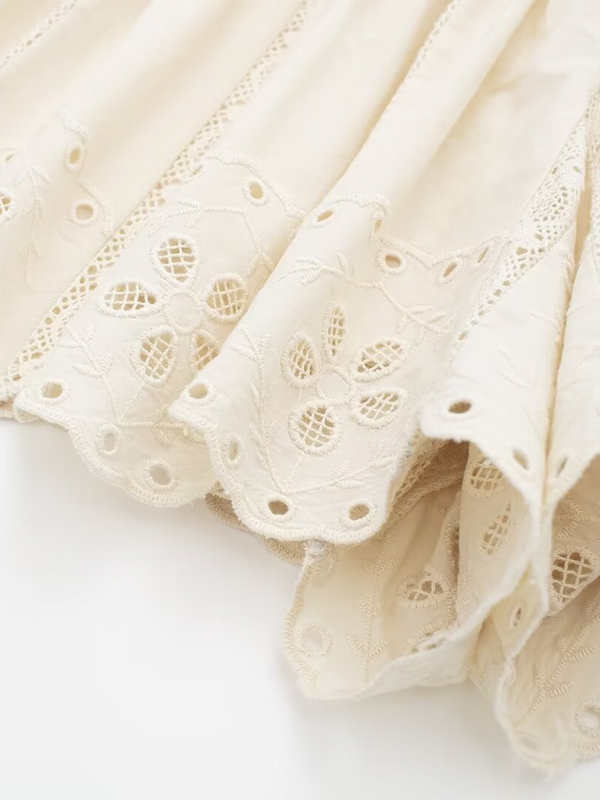 Kylie Ladies New Embroidered Beige Shorts
