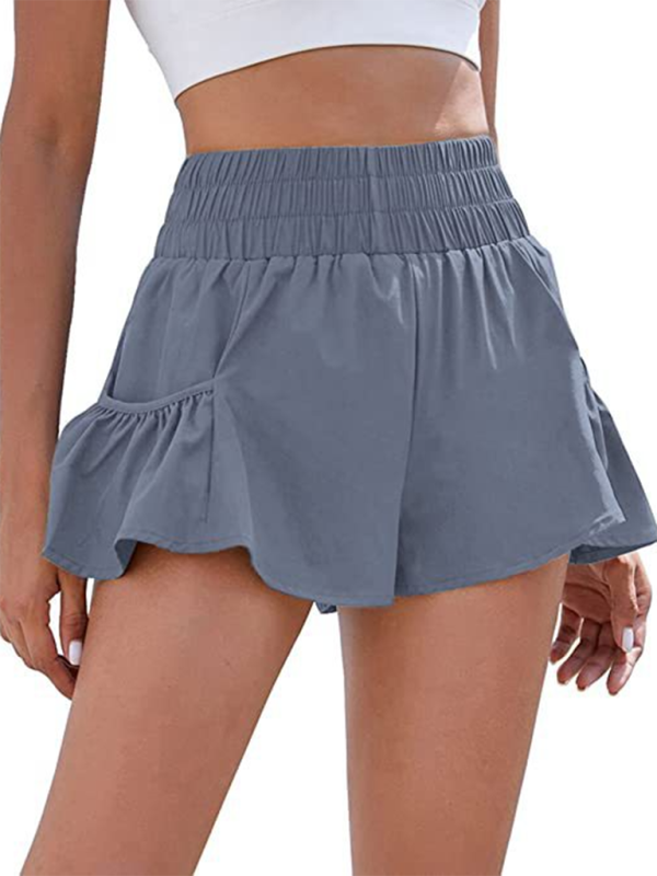 Nyomi Women's Fitness Running Quick Dry High Waist Shorts with Pockets