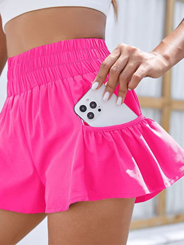 Nyomi Women's Fitness Running Quick Dry High Waist Shorts with Pockets