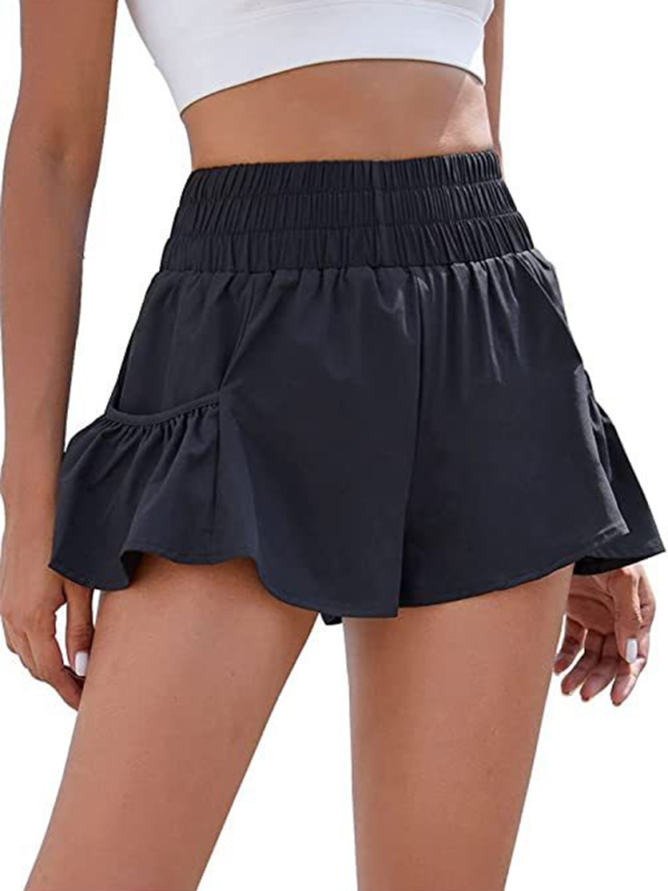 Nyomi Women's Fitness Running Quick Dry High Waist Shorts with Pockets