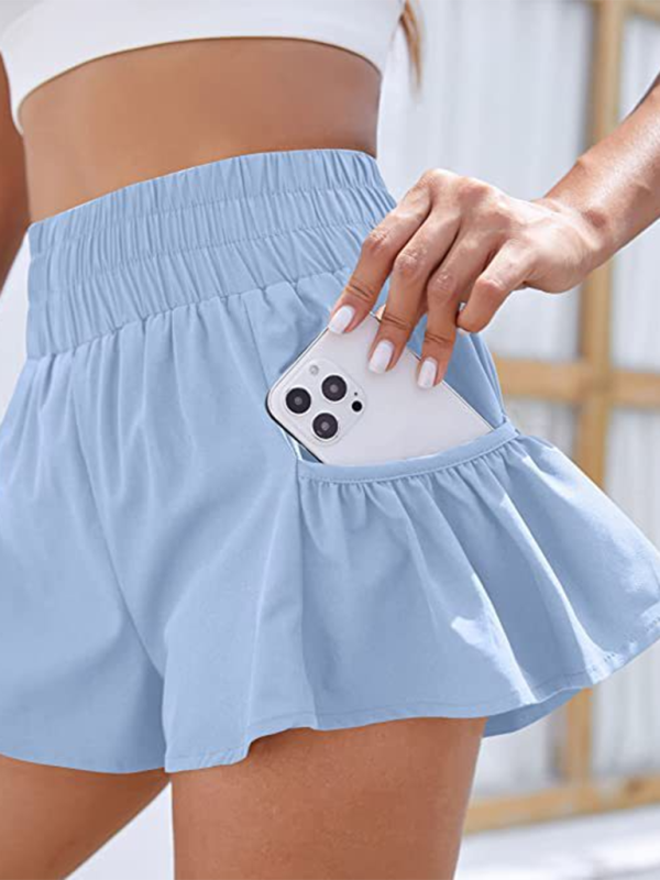 Nyomi Women's Fitness Running Quick Dry High Waist Shorts with Pockets