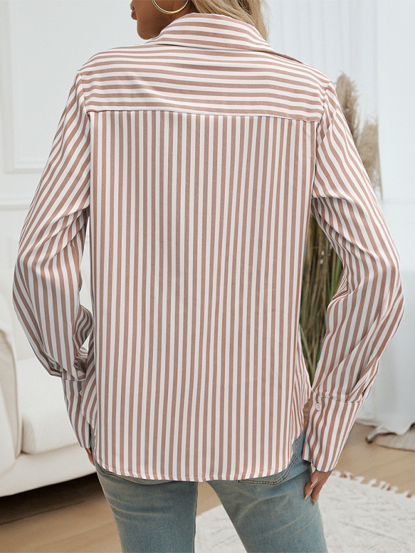 Camellia Cardigan Striped Long Sleeve Shirt