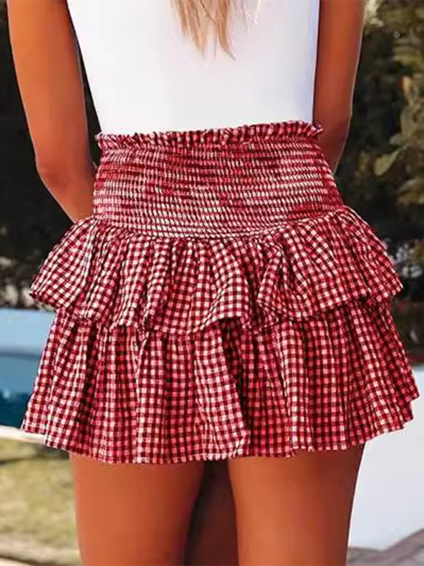 Macie Cake Plaid Short Skirt With High Waist Short Skirt Y2k Hot Girl Fashion Short Skirt