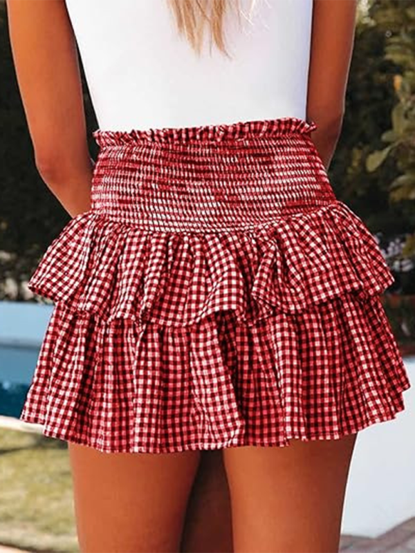 Macie Cake Plaid Short Skirt With High Waist Short Skirt Y2k Hot Girl Fashion Short Skirt