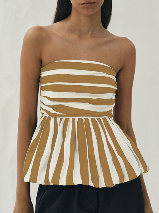 Kianna Sexy Hot Girl Striped Tube Top