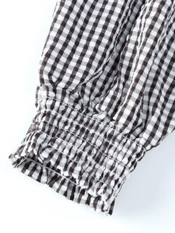 Analeigh Women's Plaid Elastic Short Slim Fashion Top
