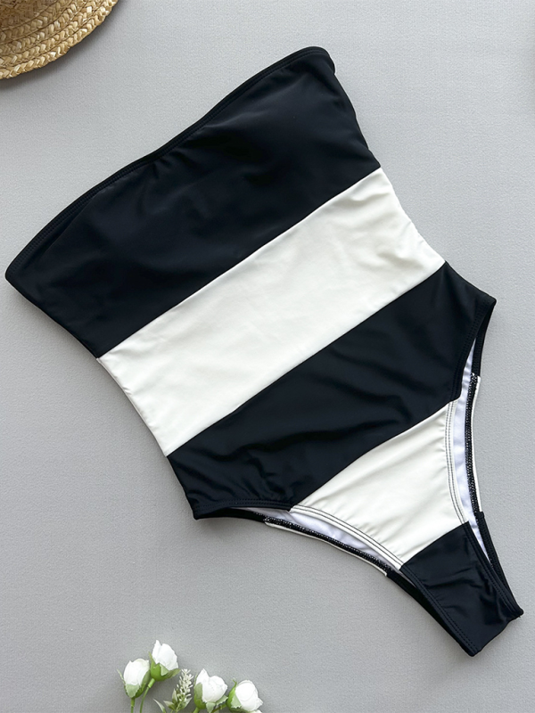 Whitley Sexy Striped One-Piece Swimsuit