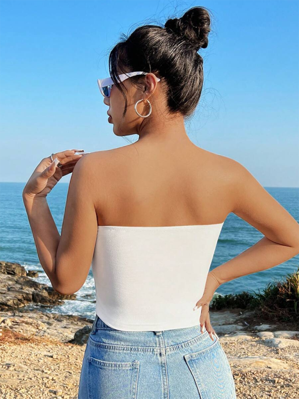 Keturah Sleeveless Tube Top With Personalized Print Y2K Top